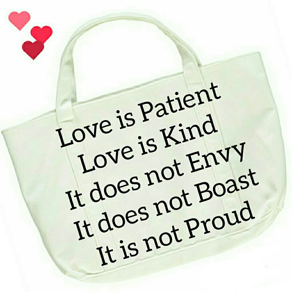 LOVE IS Carry All Tote Bag - Bible Verse